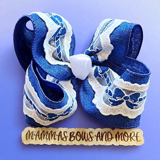 Blue Bow Lace Bow